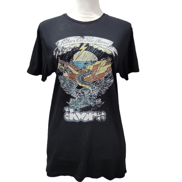 The Doors Black Graphic Print Oversized Band T-Shirt - Picture 2 of 4